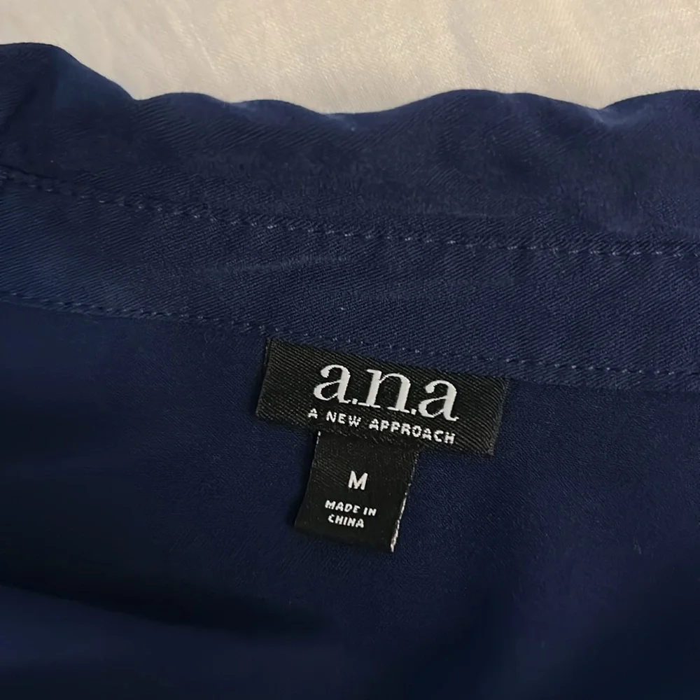 Navy Blue Button-Up Shirt-Dress - Picture 7 of 12